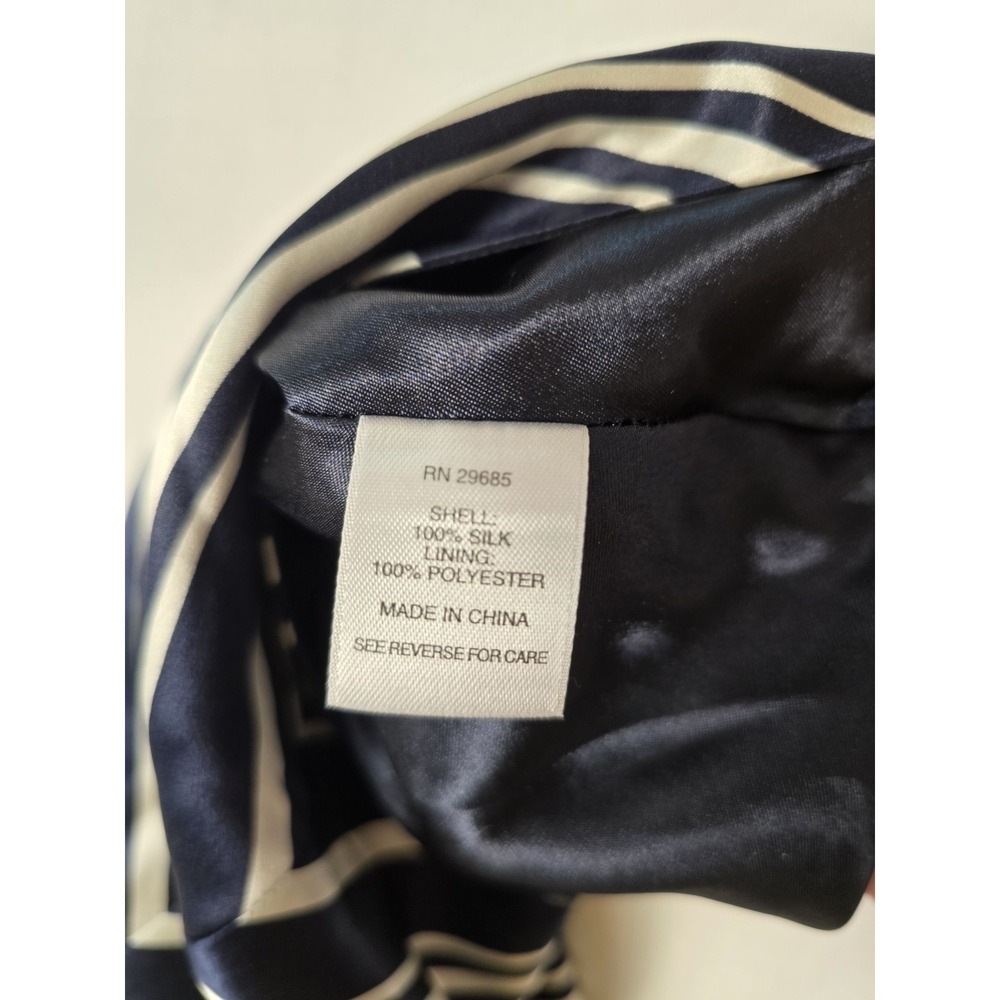 Pendleton Womens Size 12 100% Silk A-Line Skirt Navy Cream Stripes‎ Nautical - Picture 6 of 7